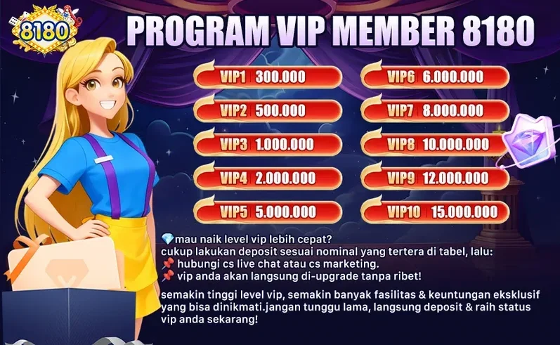 Banner promosi PROGRAM VIP MEMBER 8180